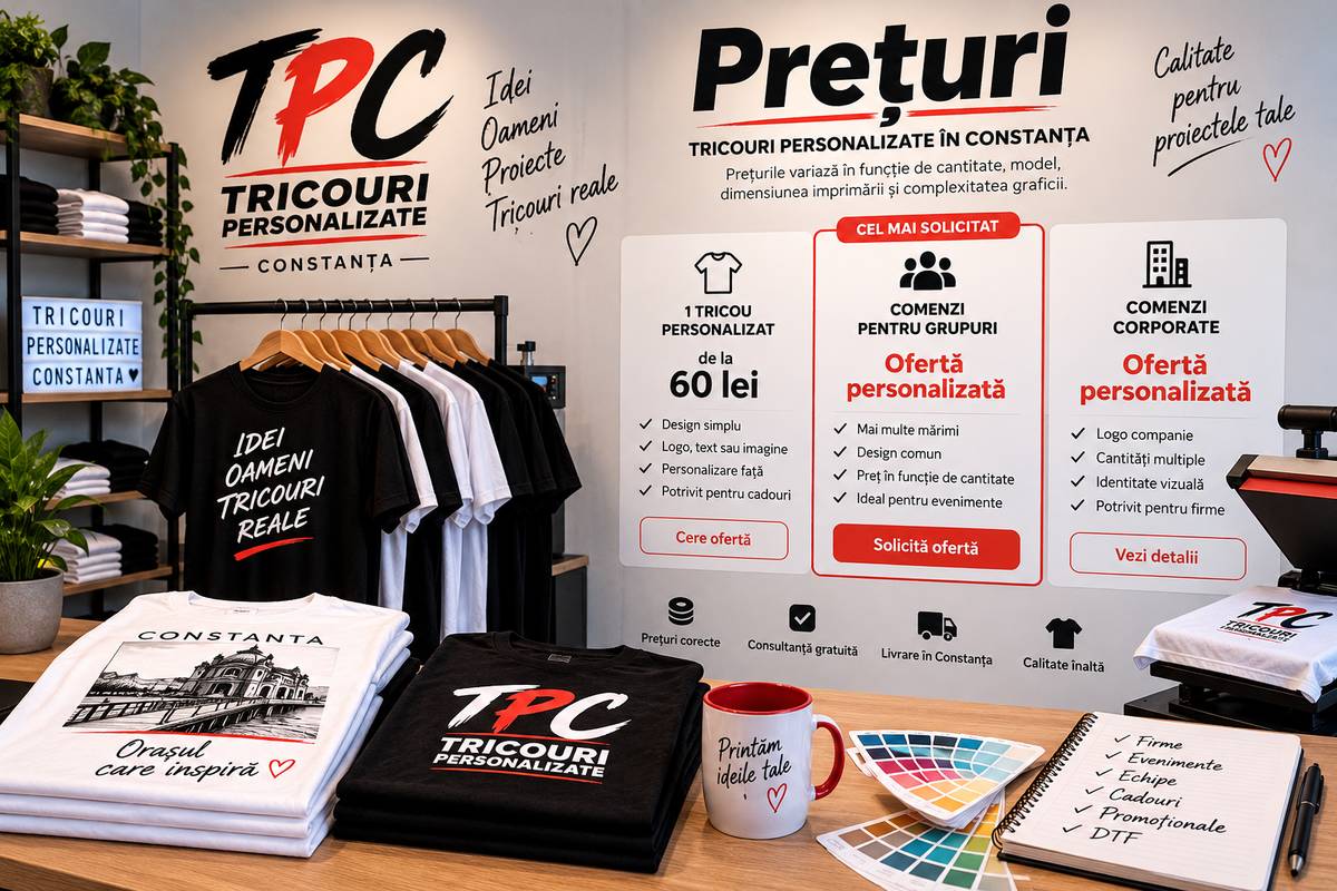 Prețuri pentru tricouri personalizate în Constanța