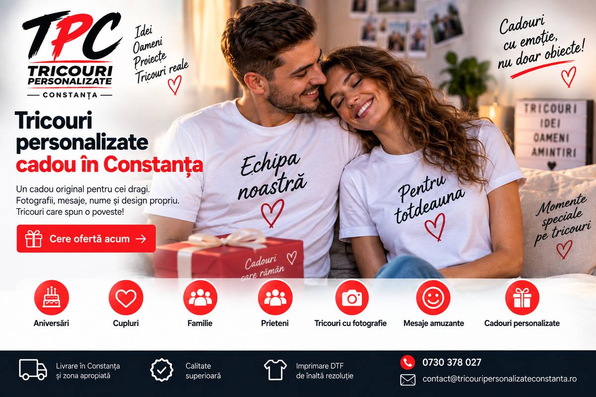 Tricouri personalizate cadou în Constanța