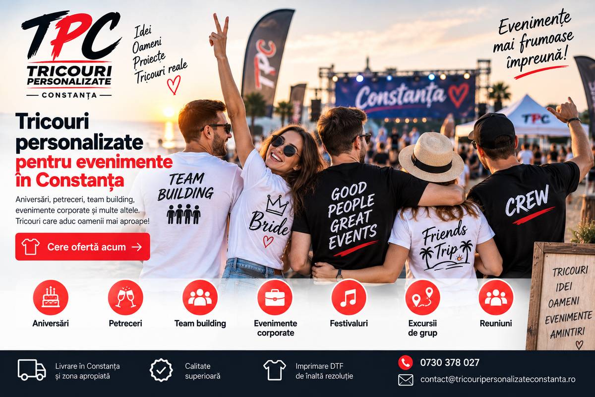 Tricouri personalizate pentru evenimente în Constanța