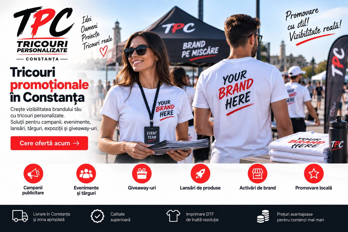 Tricouri promoționale personalizate în Constanța